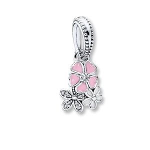 Pandora dangle charm poetic floral pattern